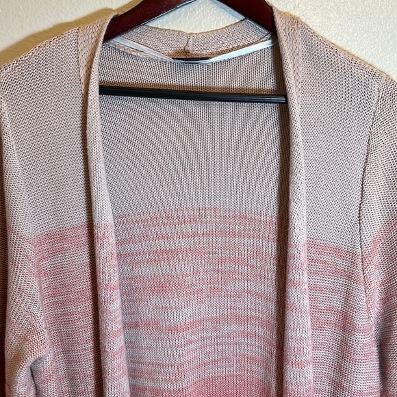 TORRID Pink Ombré Stripe Long Duster Cotton Open Front Cardigan Sweater - Picture 5 of 16